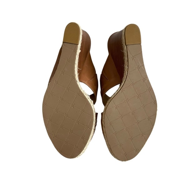 Jack Rogers Sophia Slide Wedge Heel Sandals Women’s Size 10 Leather Oak Brown - Picture 7 of 8